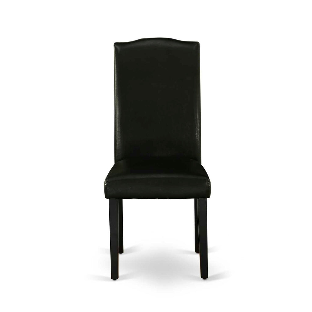 Black Faux Leather Dining Chairs Set of 2 V67559