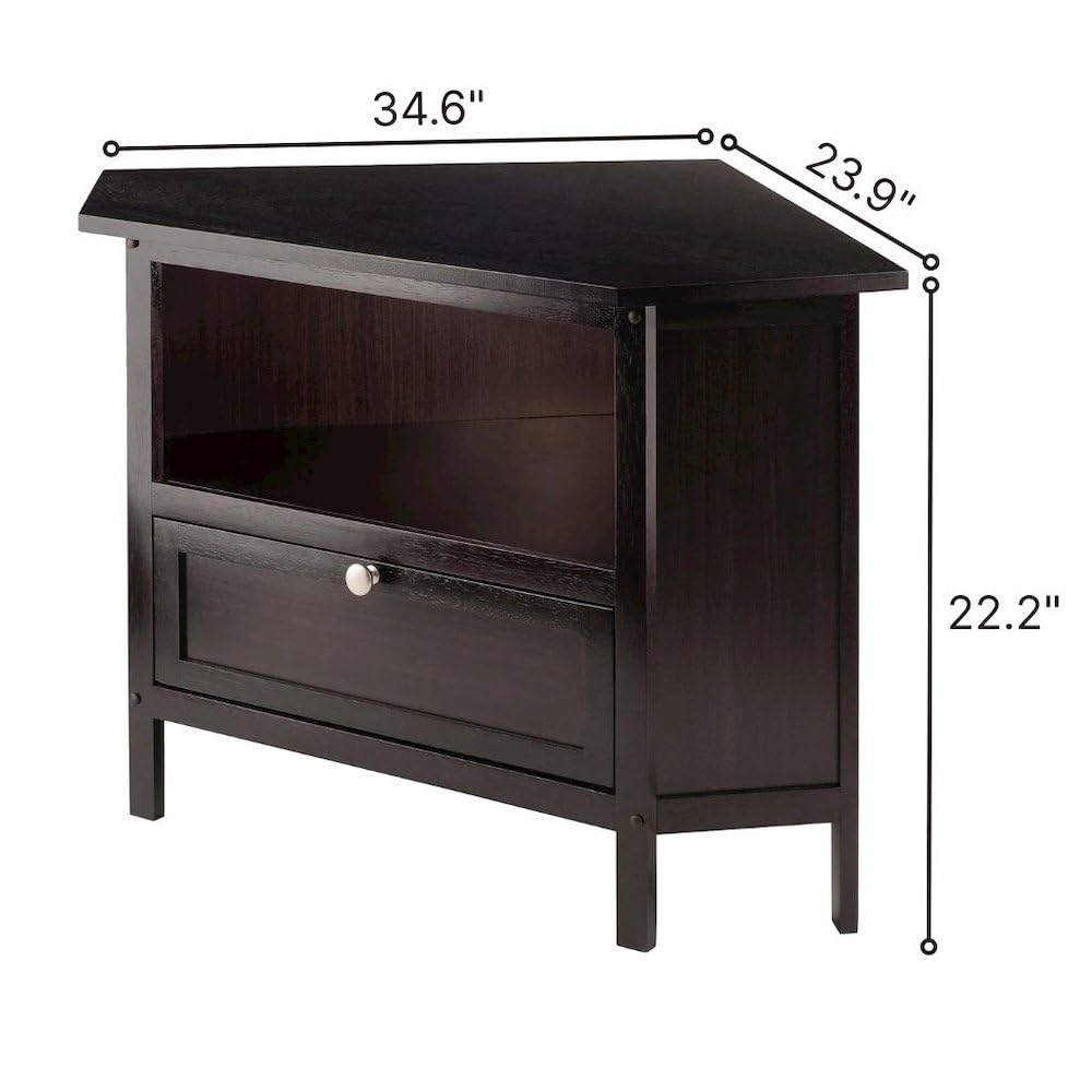 Solid Wood Corner TV Stand with Storage L308