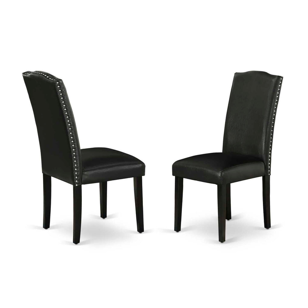 Black Faux Leather Dining Chairs Set of 2 V67559