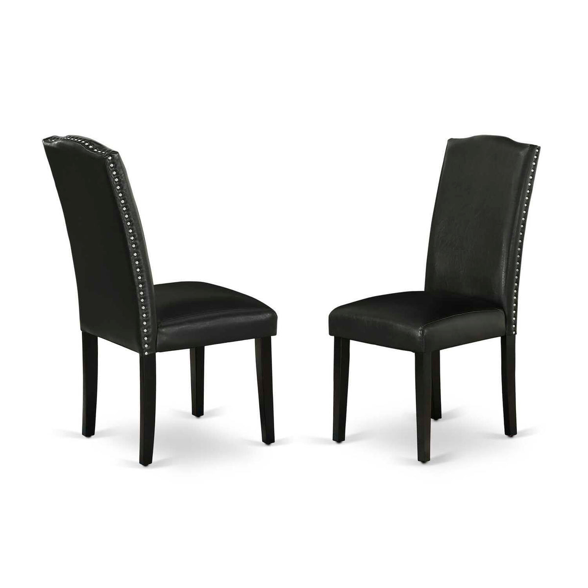 Black Faux Leather Dining Chairs Set of 2 V67559