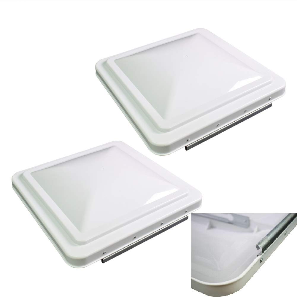 White 14" x 14" RV Roof Vent Lid Replacement 2 Pack J295