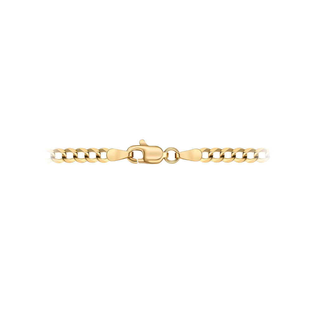 18K Solid Gold 3.8MM Cuban Curb Link Chain Necklace O48558