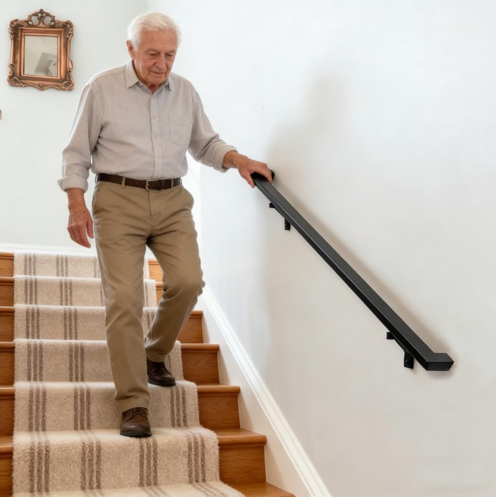 8 FT Aluminum Handrail Kit with 304 Stainless Steel Brackets M36267