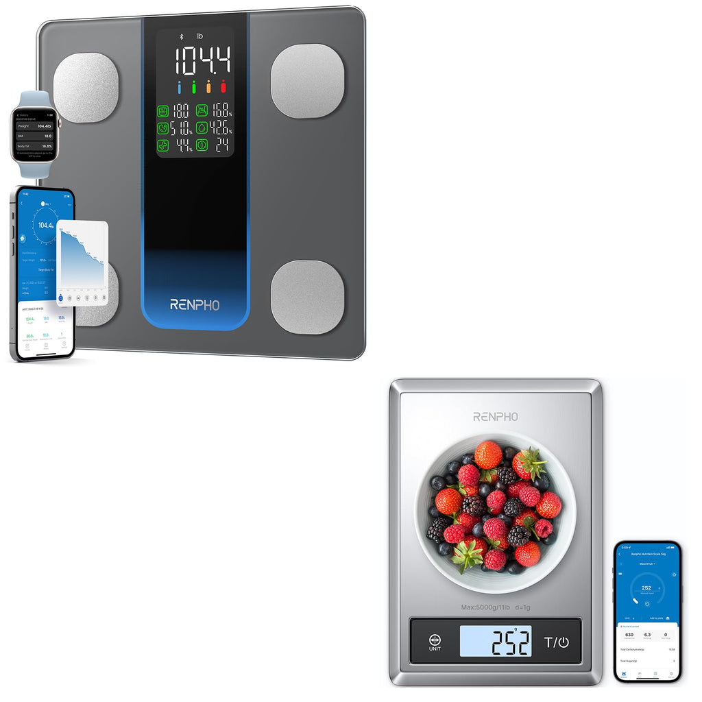 Digital Food Scale and Smart Body Weight Scale with LED Display C9525