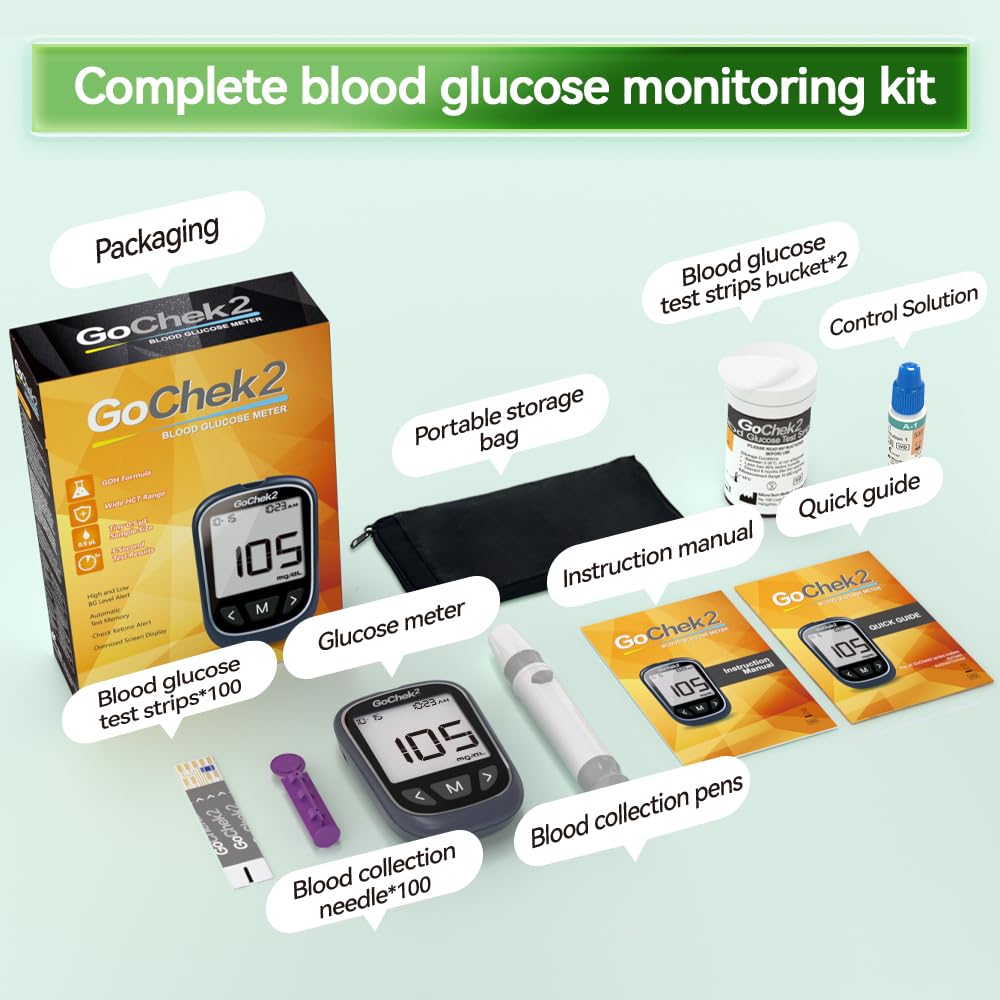 Blood Glucose Monitor Kit 100 Strips & Lancets D3361