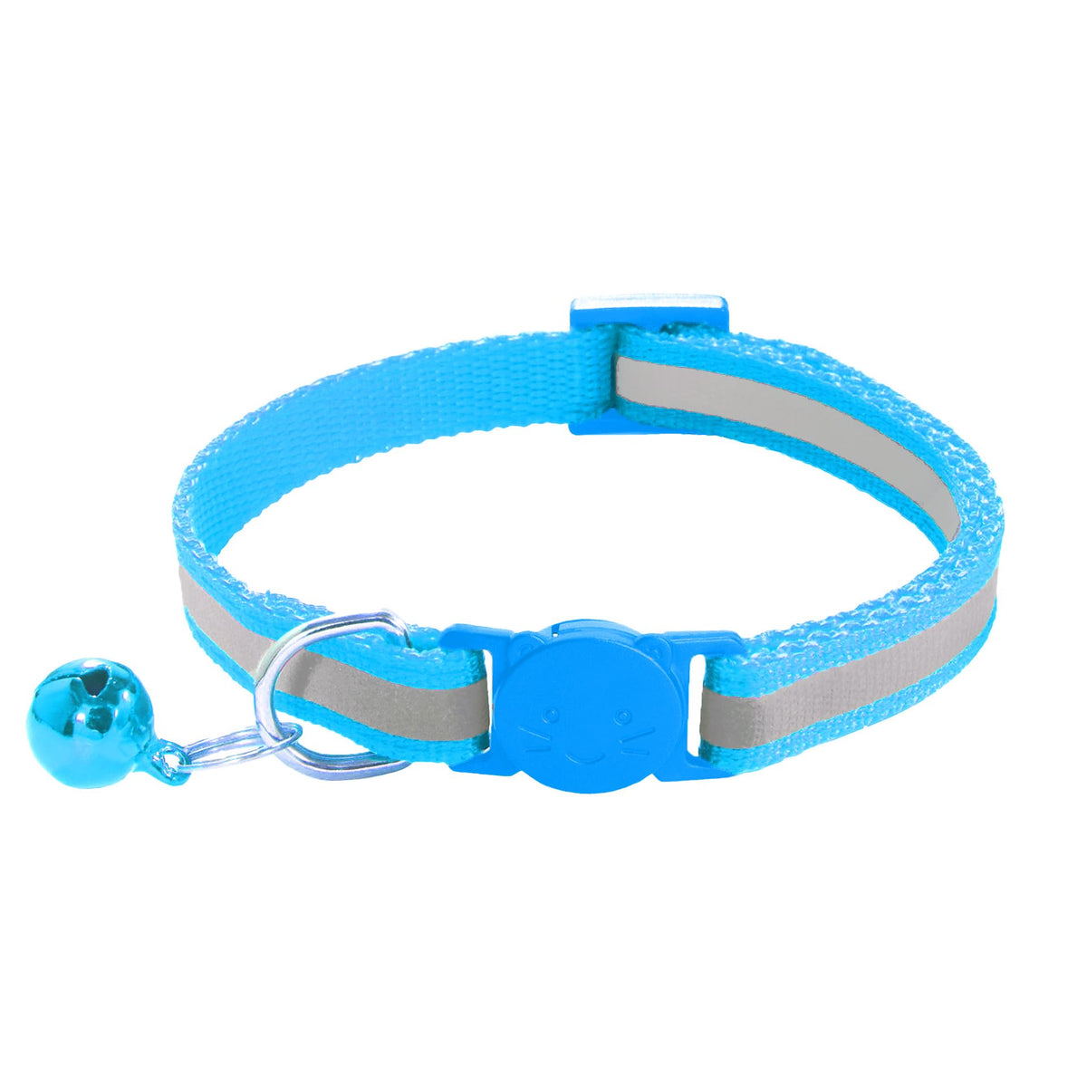 2 Pack Breakaway Cat Collars with Bells, Reflective, Claw Print, Sky Blue A980041