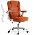 Orange Mesh and Velvet Office Chair with Arms and Wheels B743915