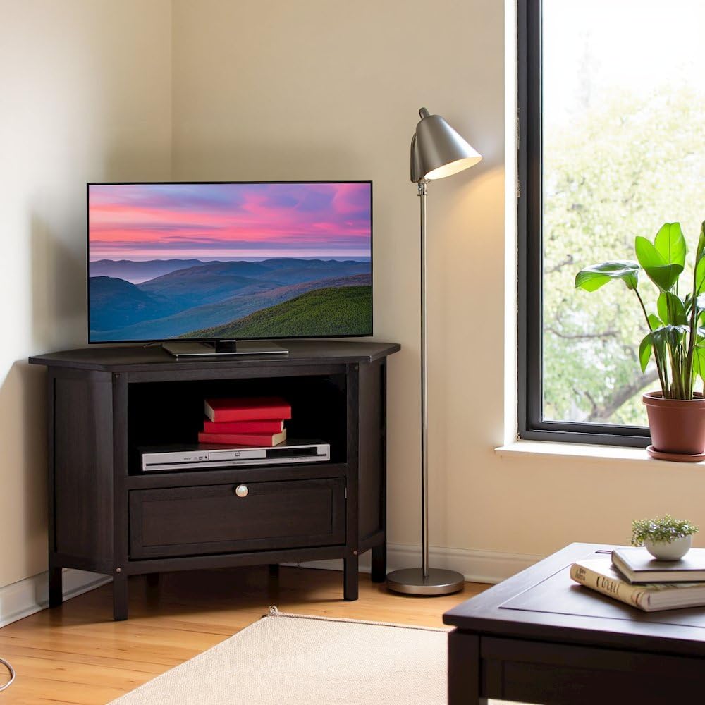 Solid Wood Corner TV Stand with Storage L308