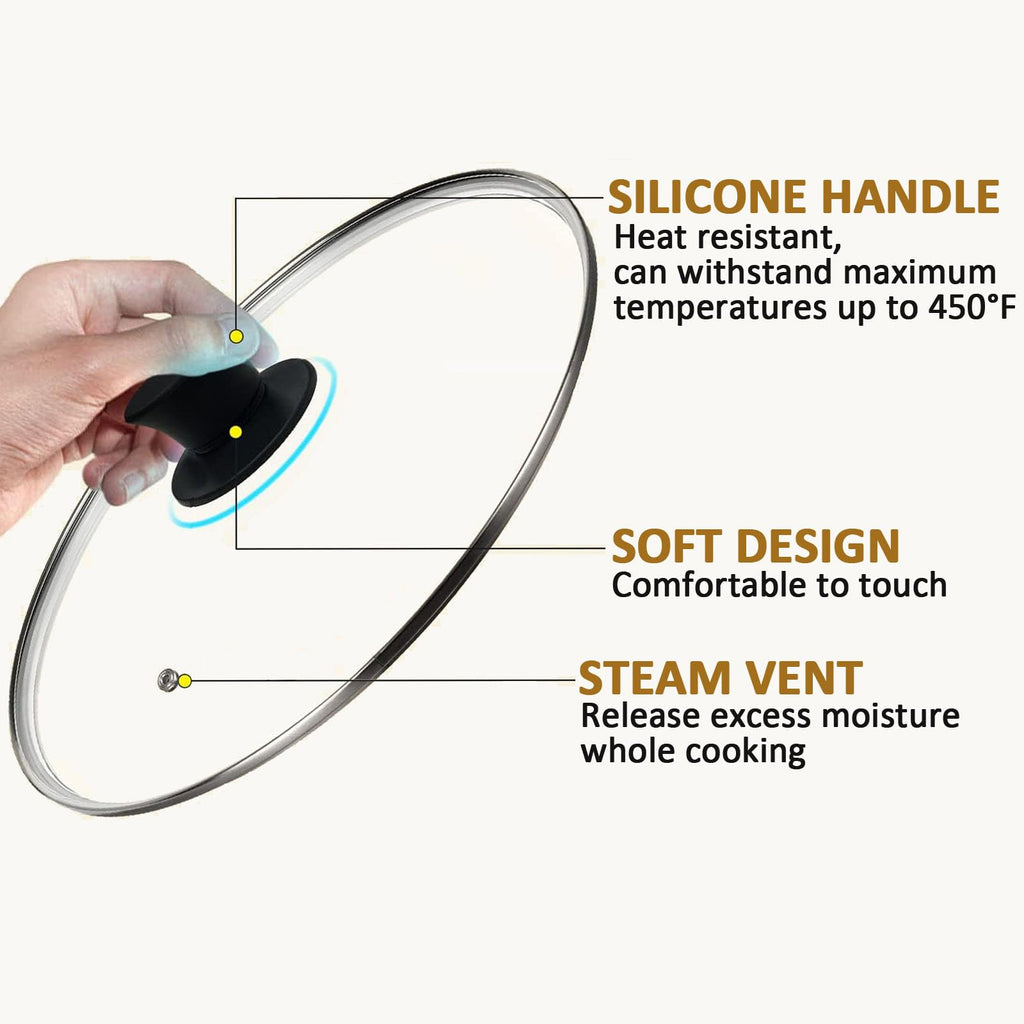 Tempered Glass Lid with Heat Resistant Handle 10.25 In U391