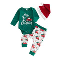 My First Christmas Baby Boy Outfit Romper Pants Hat J777