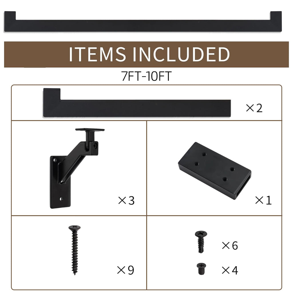 8 FT Aluminum Handrail Kit with 304 Stainless Steel Brackets M36267