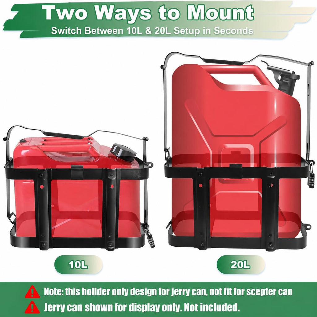 Gas Can Holder Rack with Combination Lock, 5 Gallon Y5709