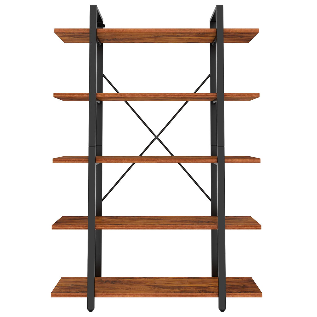 5 Tier Wood and Metal Bookshelf W8601