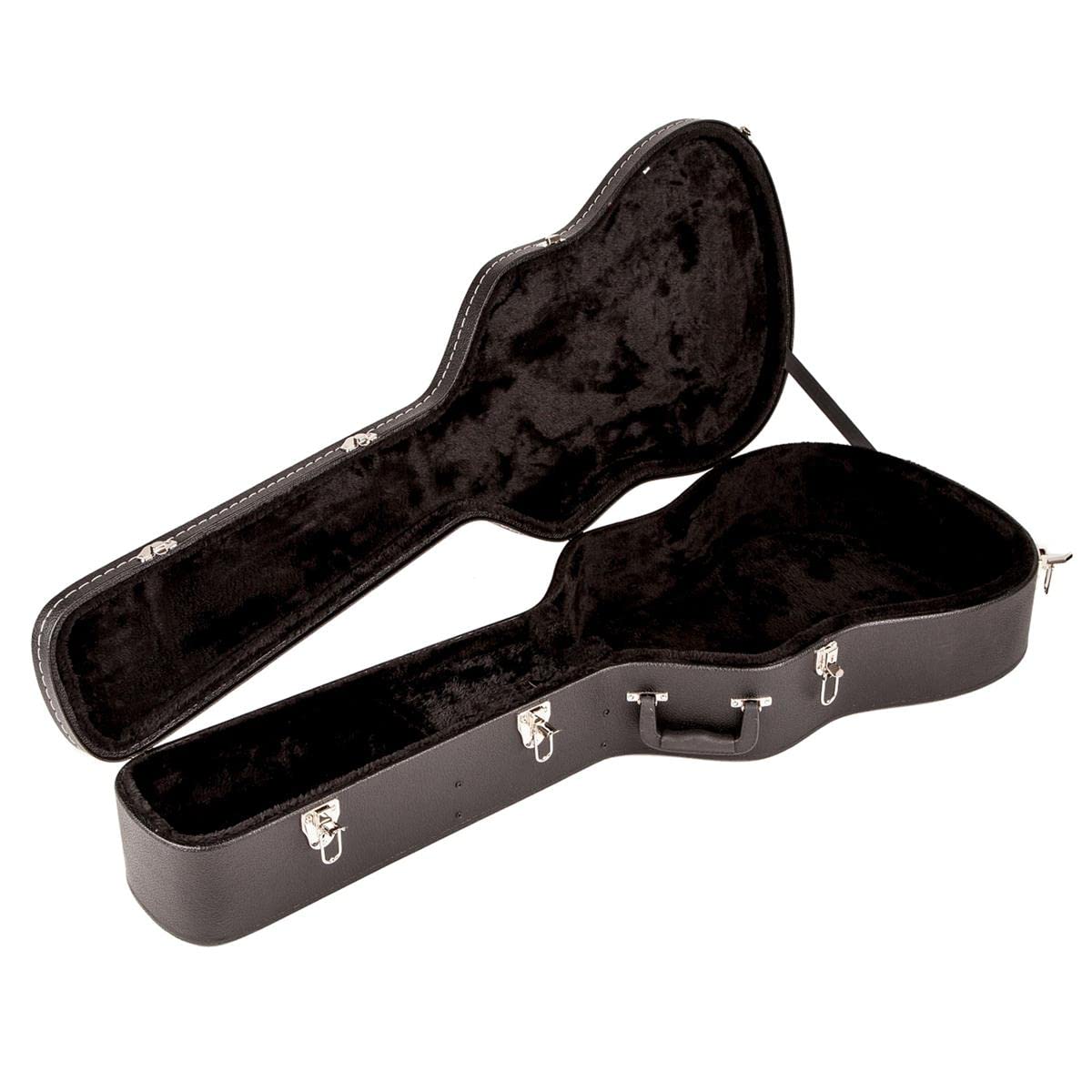Black Flat-Top Dreadnought Acoustic Guitar Case with 1-inch Foam Padding T30611