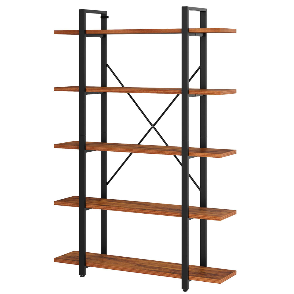 5 Tier Wood and Metal Bookshelf W8601