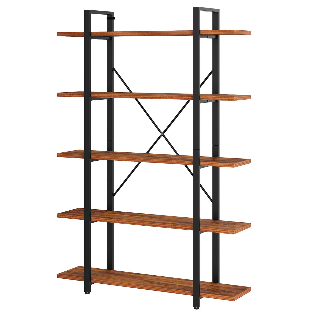 5 Tier Wood and Metal Bookshelf W8601