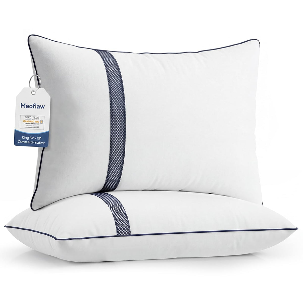 King Size Set of 2 Down Alternative Bed Pillows Q8229