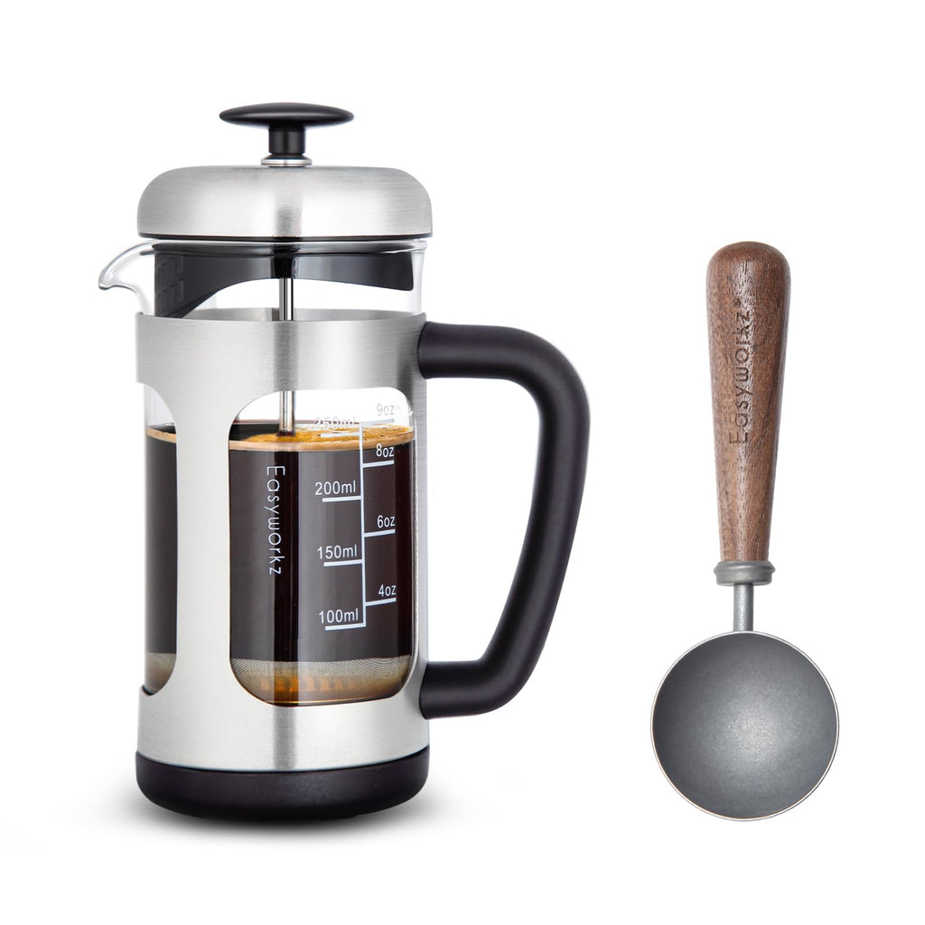 Stainless Steel French Press 12 oz with Measuring Coffee Spoon N442644