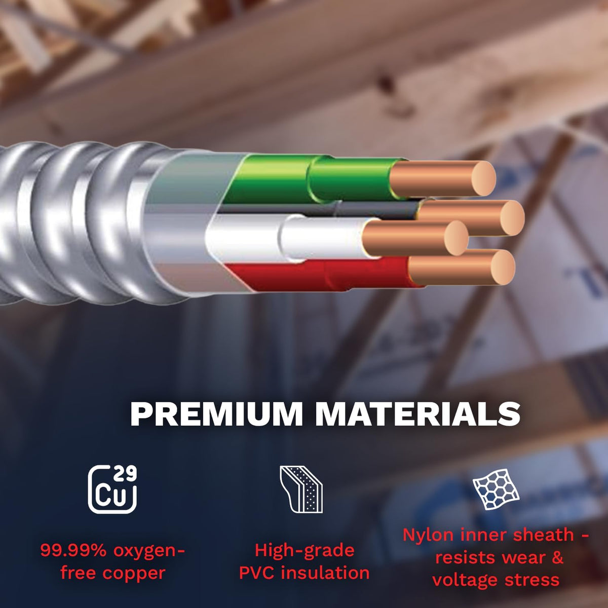 10/3 Metal Clad Aluminum Armor Cable 100 Ft Q903970