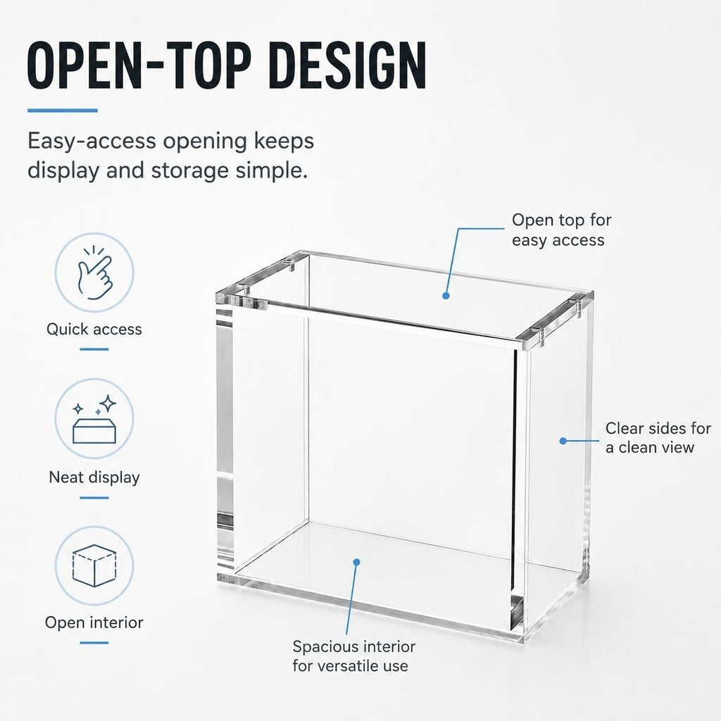 Display Case Stackable 2 Pack 5mm Acrylic Magnetic Lid UV Protection X353