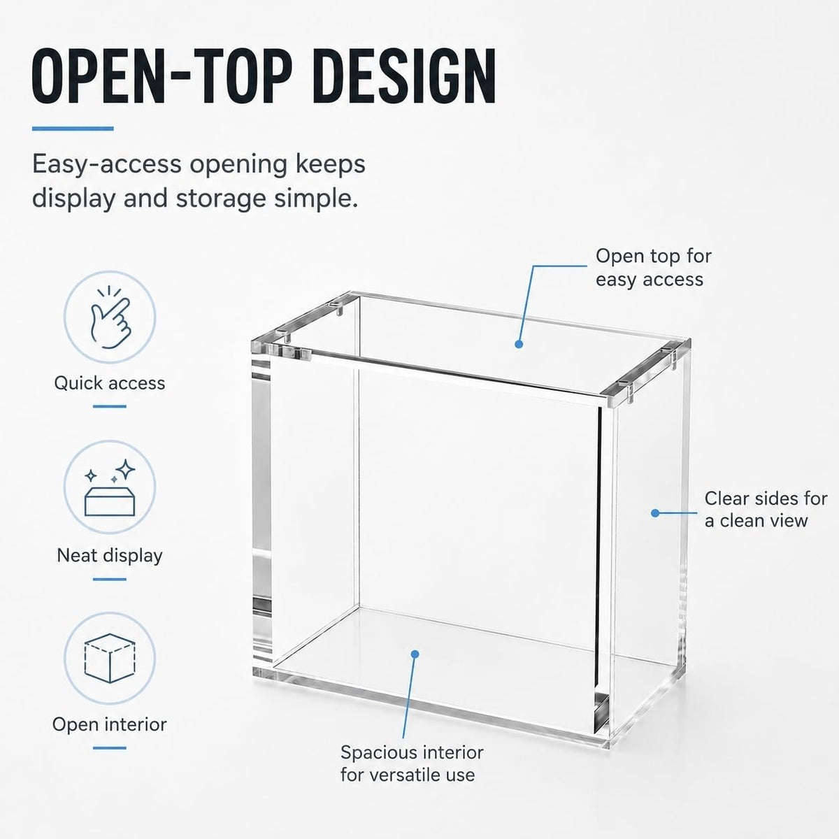 Display Case Stackable 2 Pack 5mm Acrylic Magnetic Lid UV Protection X353