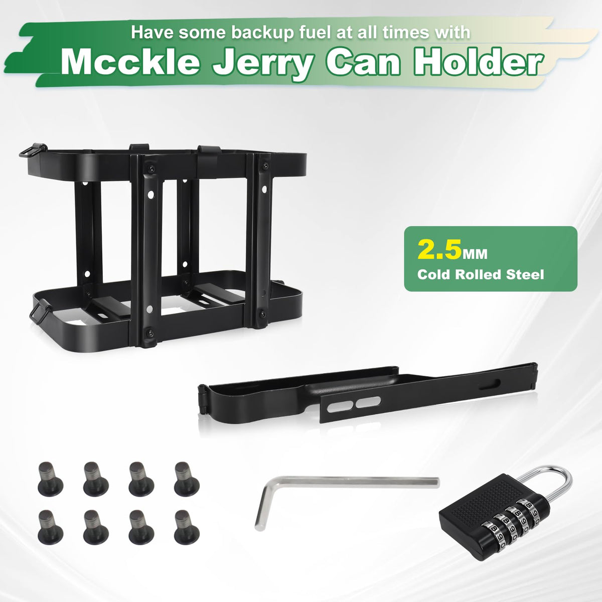 Gas Can Holder Rack with Combination Lock, 5 Gallon Y5709
