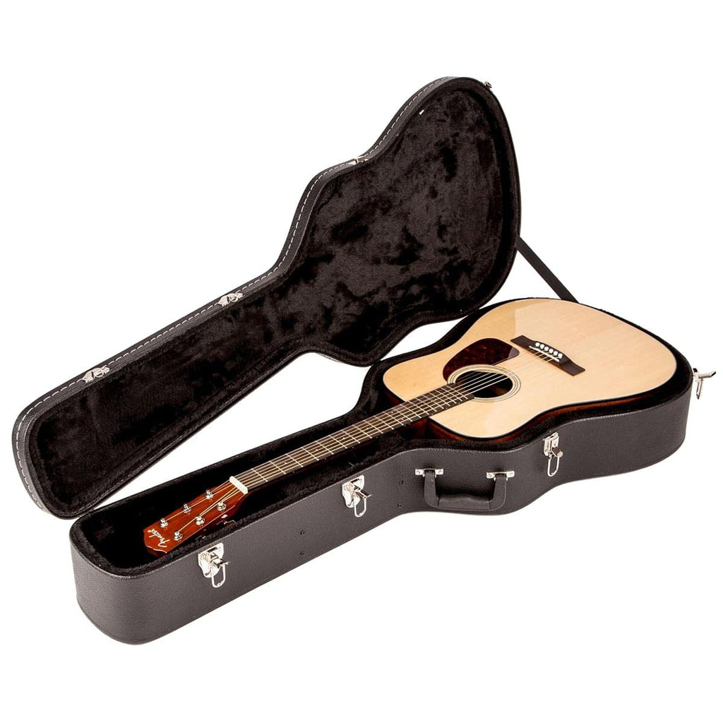 Black Flat-Top Dreadnought Acoustic Guitar Case with 1-inch Foam Padding T30611