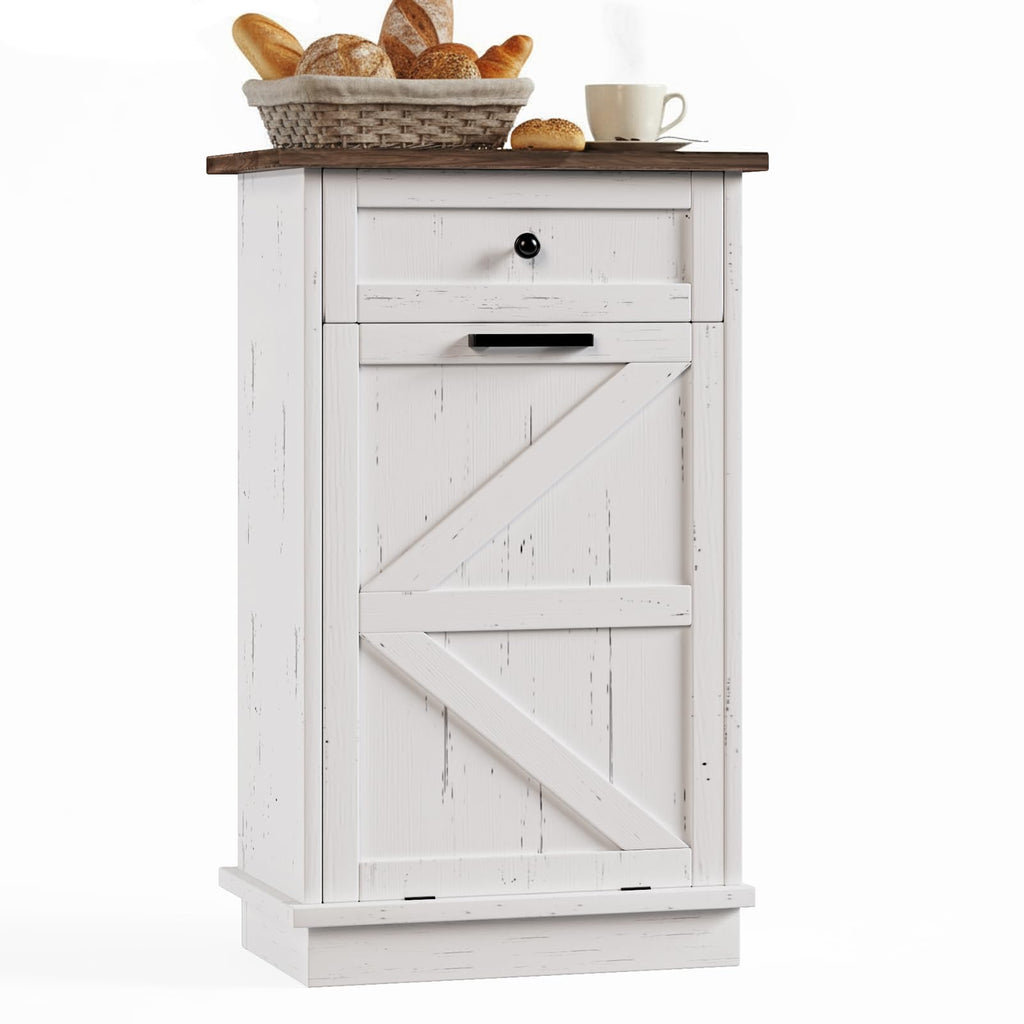 10 Gallon Tilt Out Trash Cabinet with Storage Drawer X907