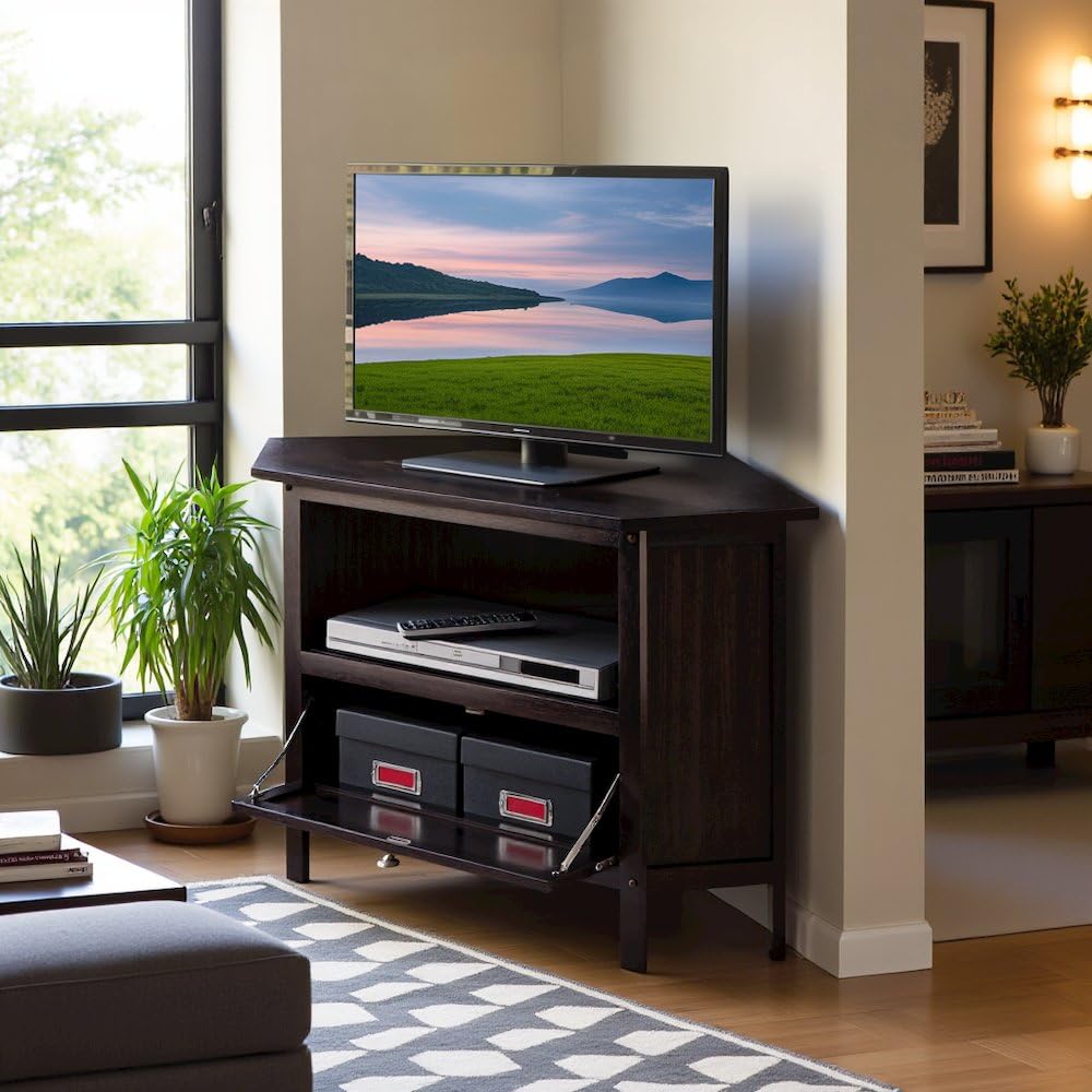 Solid Wood Corner TV Stand with Storage L308
