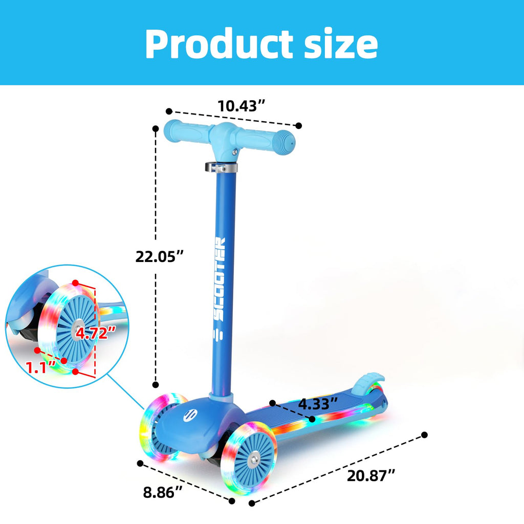 3-Wheel Kids Scooter with Light-Up Wheels G670114