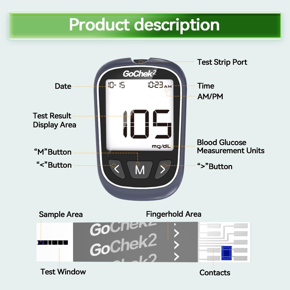 Blood Glucose Monitor Kit 100 Strips & Lancets D3361