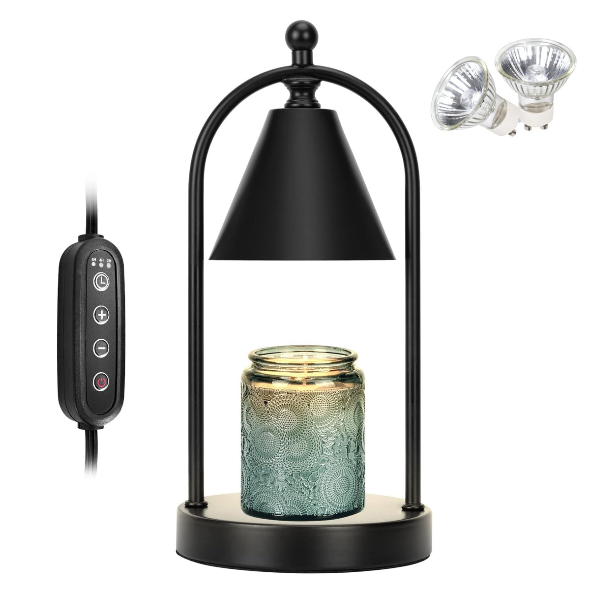 Black Candle Warmer Lamp with Timer F9590