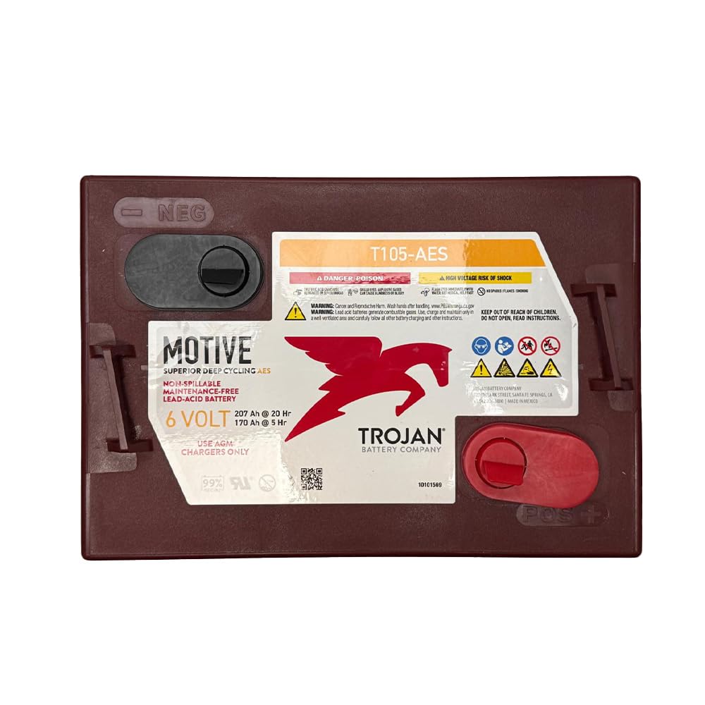 6V Deep Cycling VRLA AGM Batteries, Maroon, Pack of 4 X511401