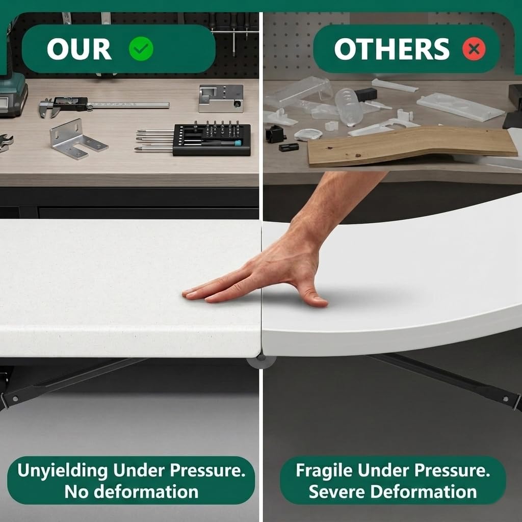 6FT Heavy Duty Plastic Folding Table with Steel Legs M360104