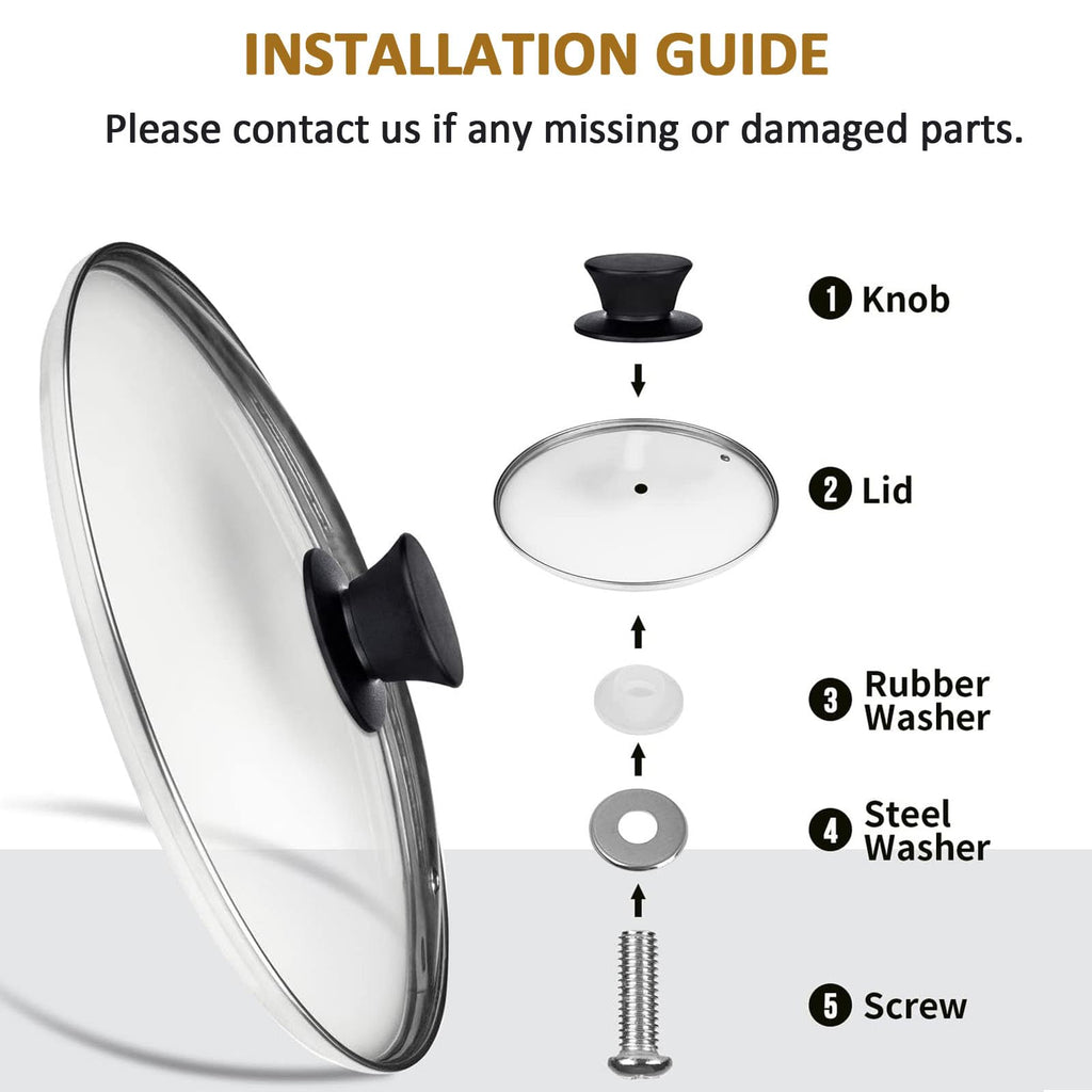 Tempered Glass Lid with Heat Resistant Handle 10.25 In U391