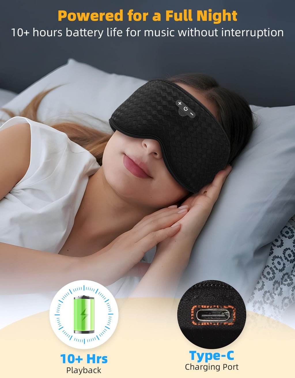Blackout Sleep Mask with Bluetooth Headphones U83554