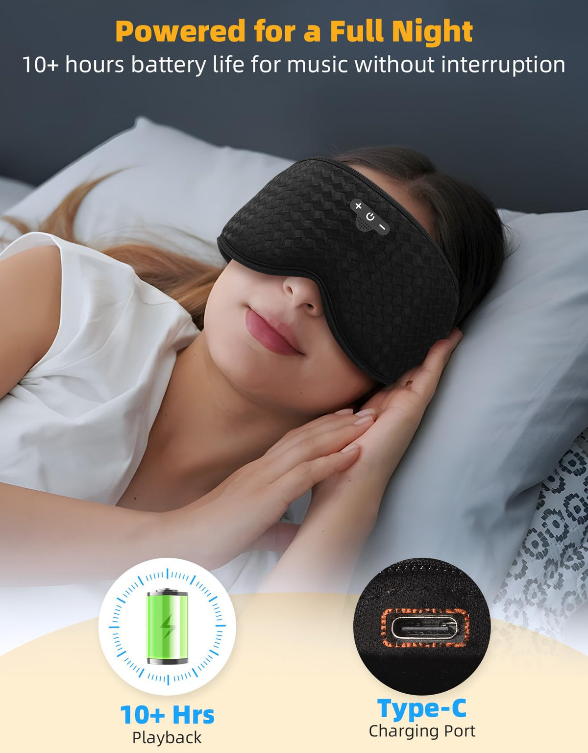 Blackout Sleep Mask with Bluetooth Headphones U83554