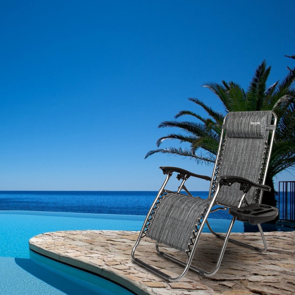 Zero Gravity Chair Set of 2 with Pillow and Cup Holder U887250