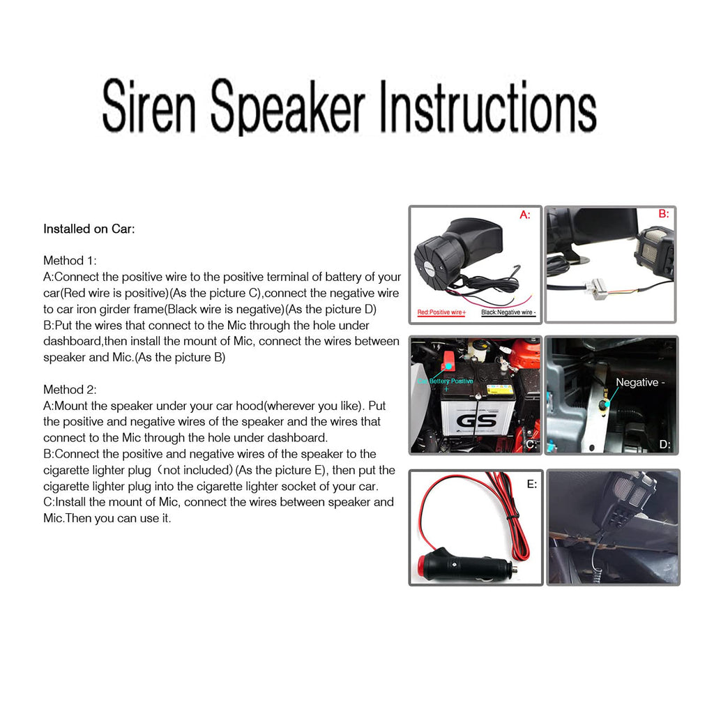 7 Tone 100W 12V Car Siren Horn with Microphone O176