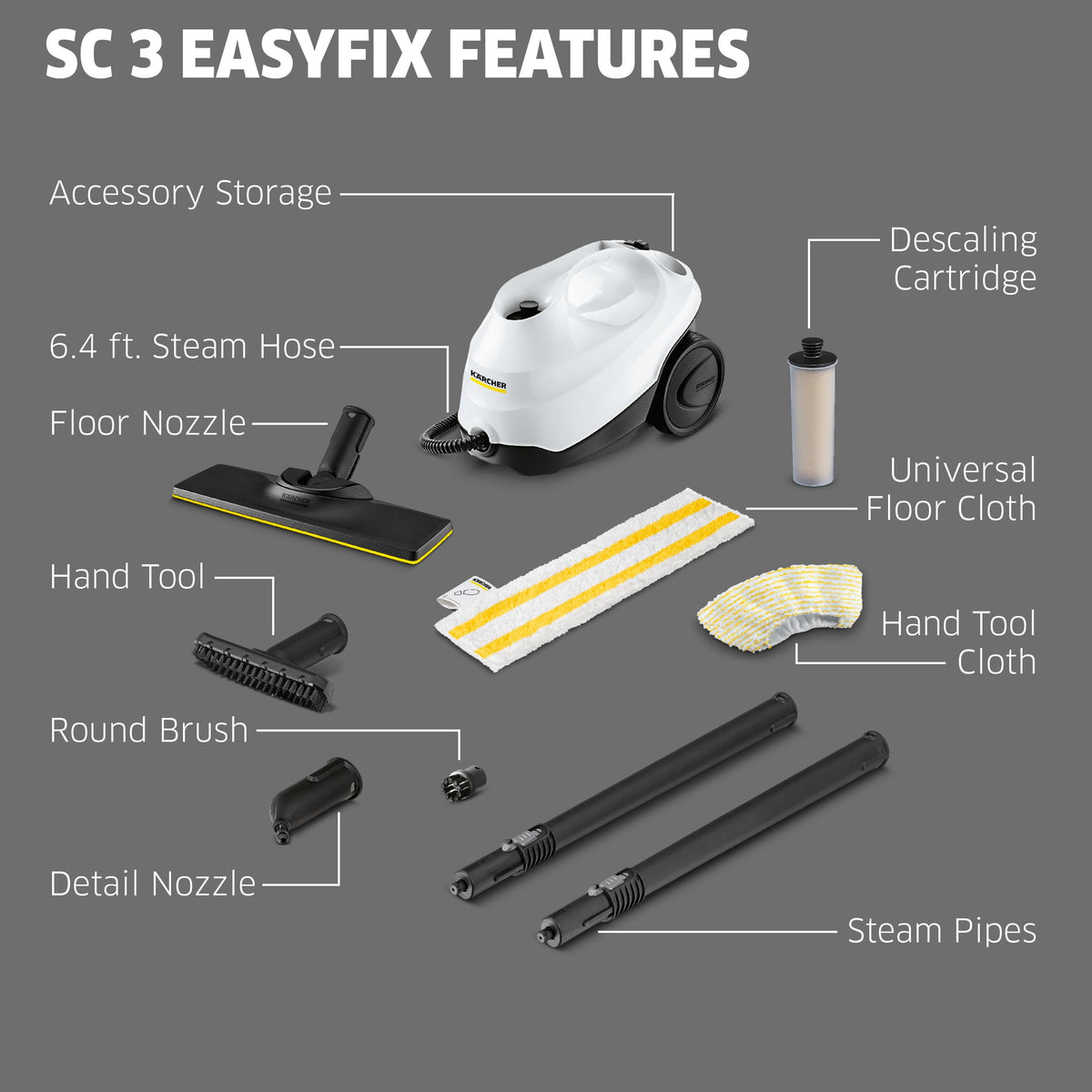 Steam Cleaner, 40 Sec Heat-up, Chemical-Free S51581