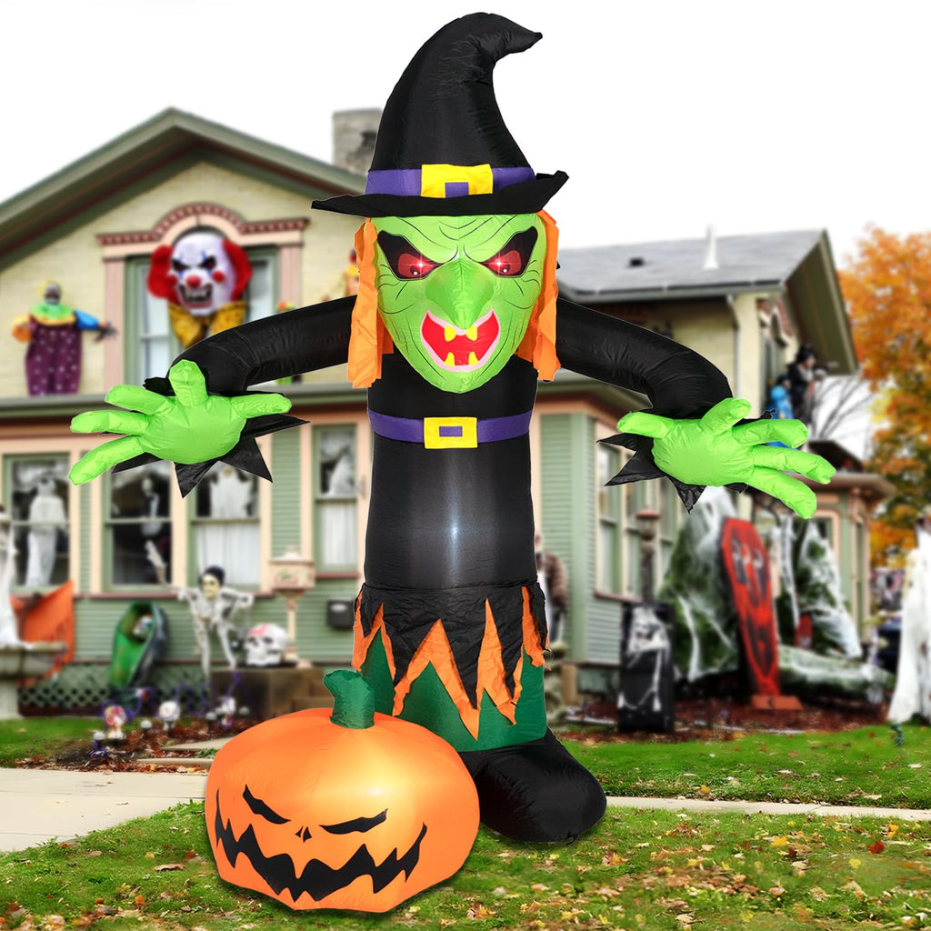 8FT Inflatable Witch Decorations with LED Lights T87564