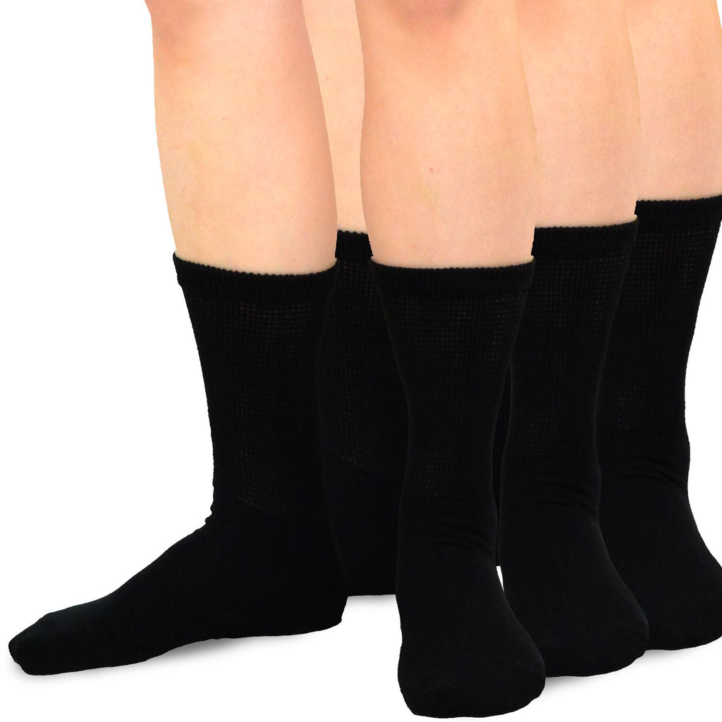 Viscose Bamboo Diabetic Crew Socks 3-Pairs Black G388566
