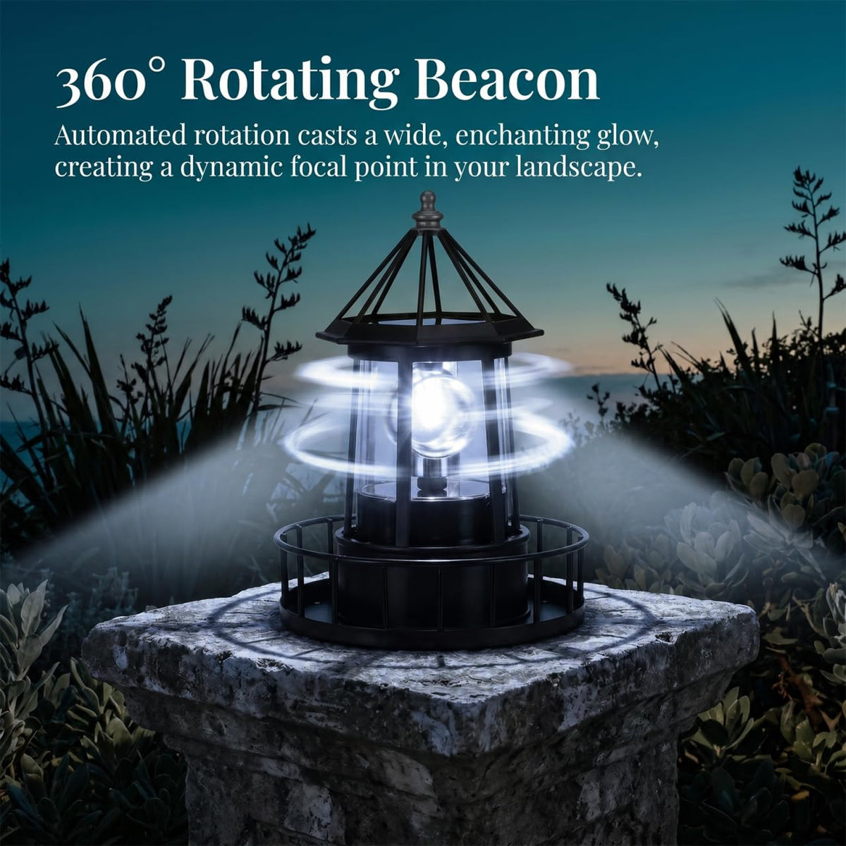 Solar Revolving Lighthouse Light X68604