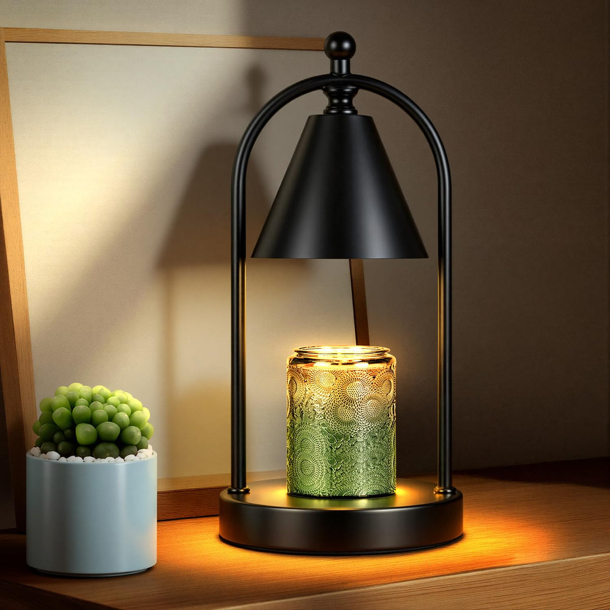 Black Candle Warmer Lamp with Timer F9590