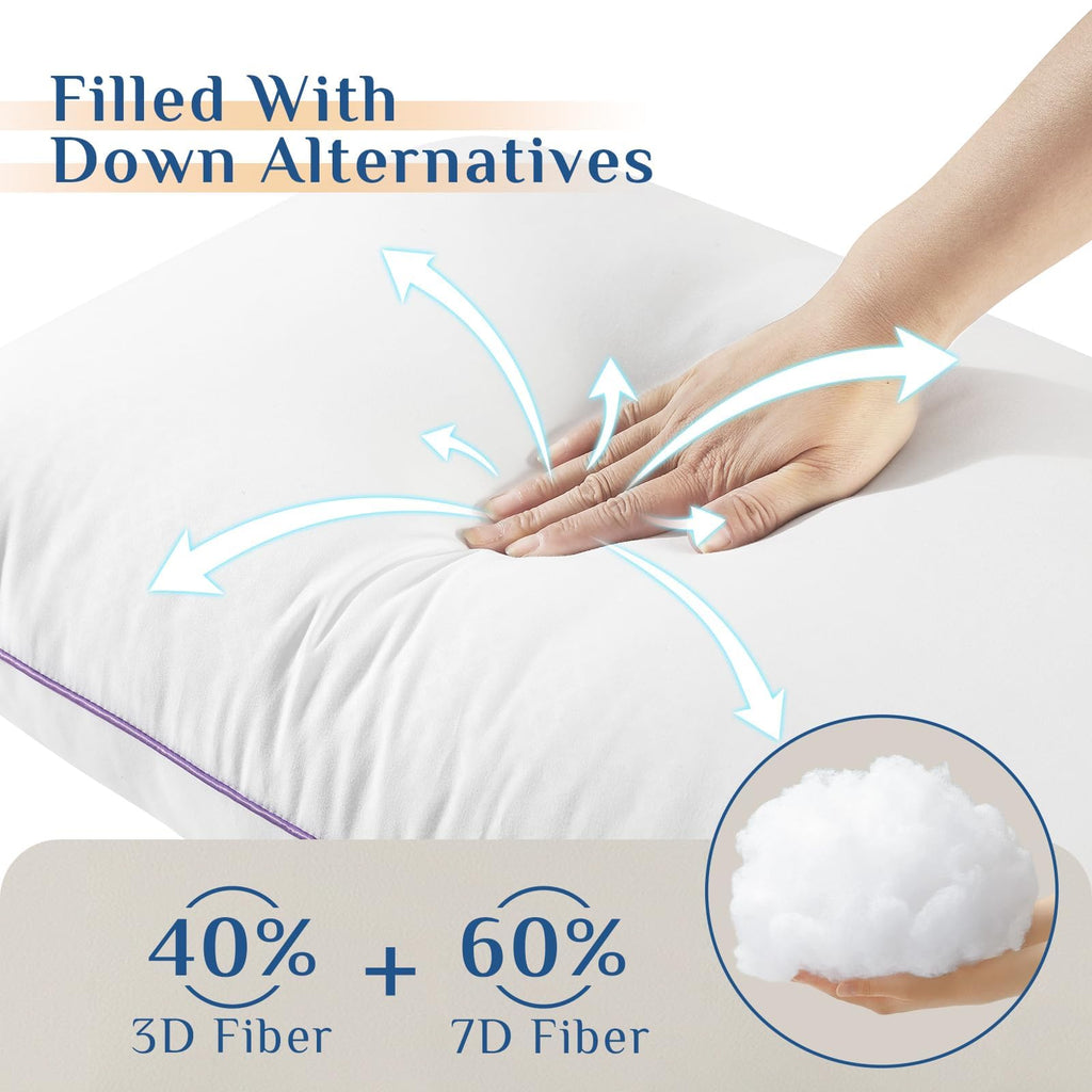 King Size Set of 2 Down Alternative Bed Pillows Z3048