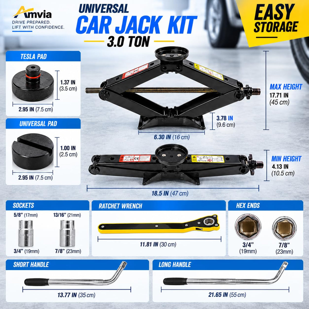 3 Ton Scissor Jack Kit B705