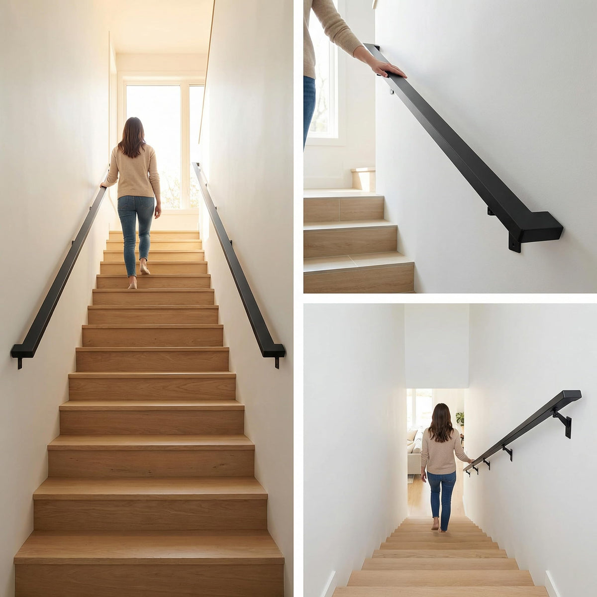 8 FT Aluminum Handrail Kit with 304 Stainless Steel Brackets M36267