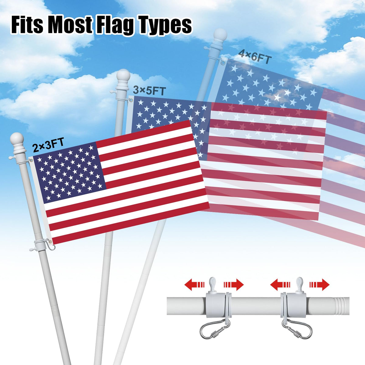 5ft Heavy Duty Stainless Steel Flag Pole W571506