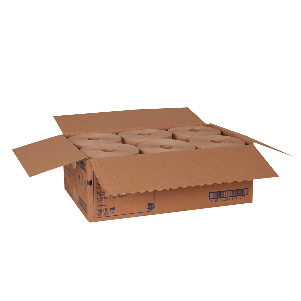 Natural Paper Hand Towel Roll, 6 Rolls x 800 Ft J686
