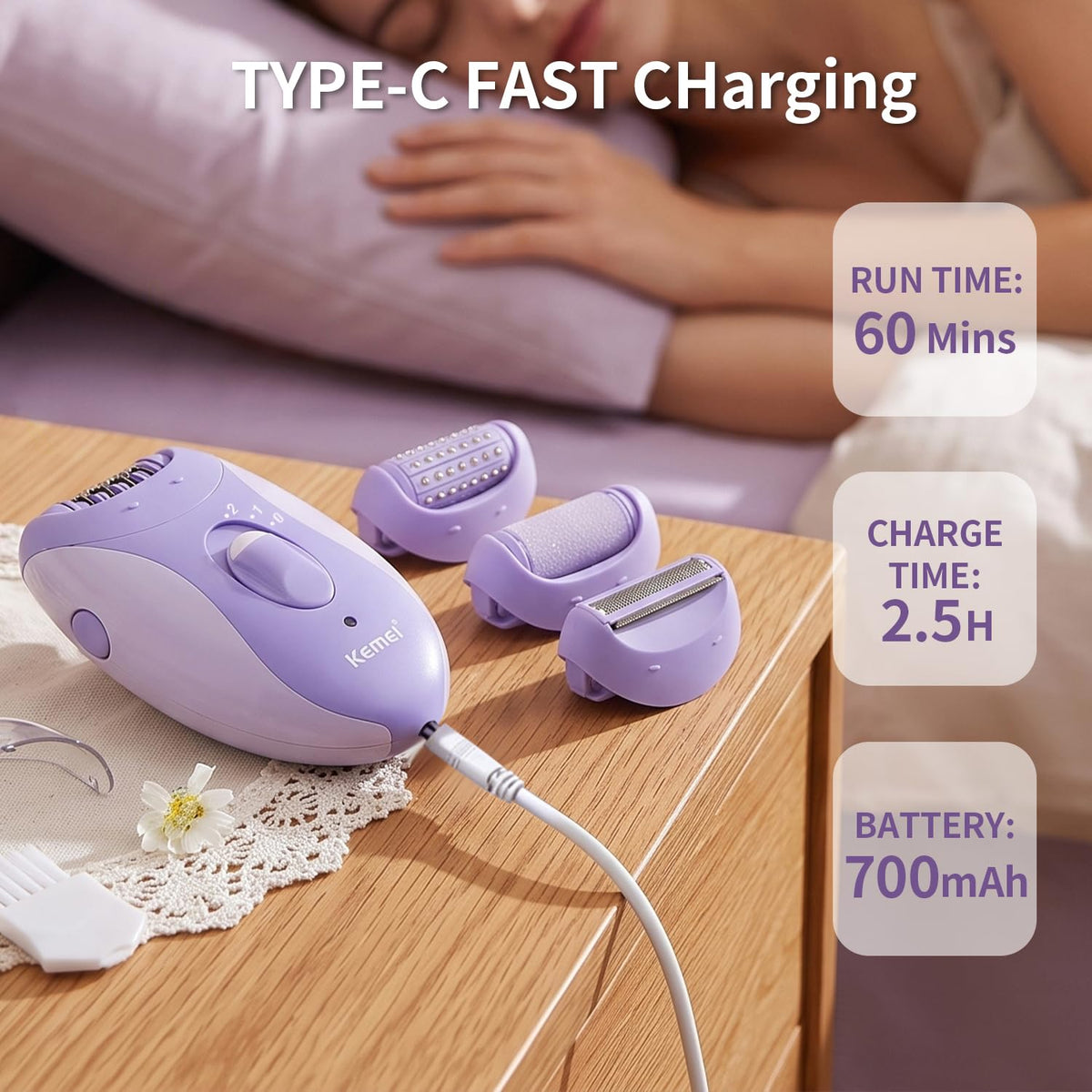 4-in-1 Women's Epilator Hair Remover U6912